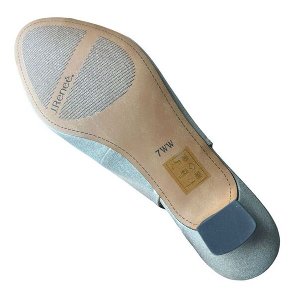 NEW J. Renee Women’s Leonelle Silver Open Toe Sling Heel 7WW - Picture 6 of 7